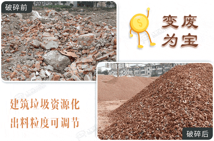 建筑垃圾破碎前后，還能運用到建筑骨料中